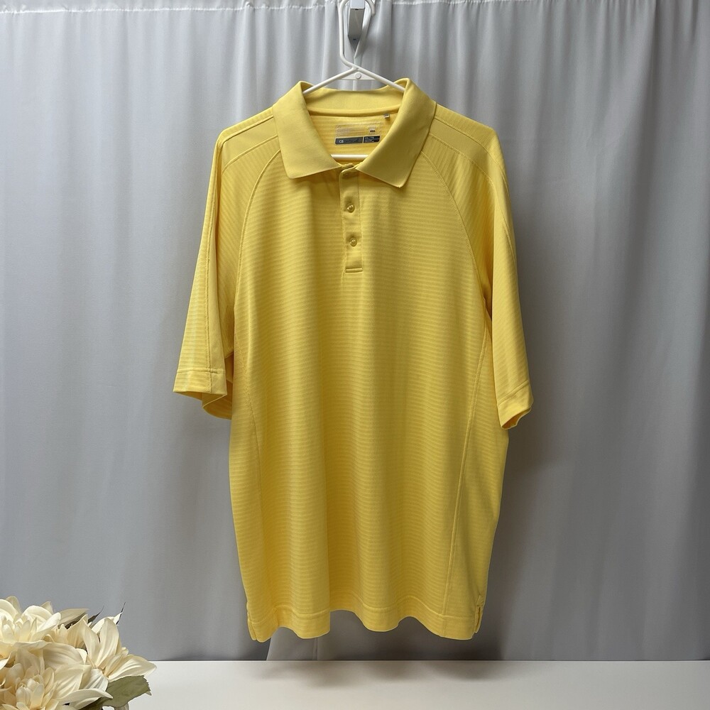 Cutter & Buck CB DryTec Men’s XXL Yellow Golf Polo Moisture Wicking Performance